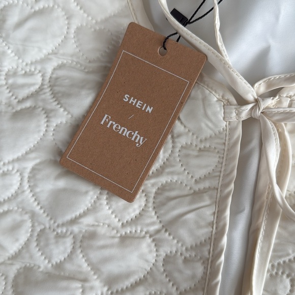 NWT Heart Quilted Embroidered tie vest medium - Picture 7 of 8